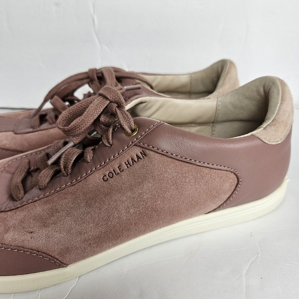 COLE HAAN‎ Burlwood Grand Crosscourt Suede Leather Sneaker 8 Mauve Purple Light - Picture 2 of 8